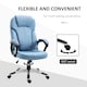 image 6 of Vinsetto Office Chair, Linen Fabric Desk Chair, Height Adjustable Computer Chair with Padded Armrests, Swivel Wheels and Tilt Function, Blue
