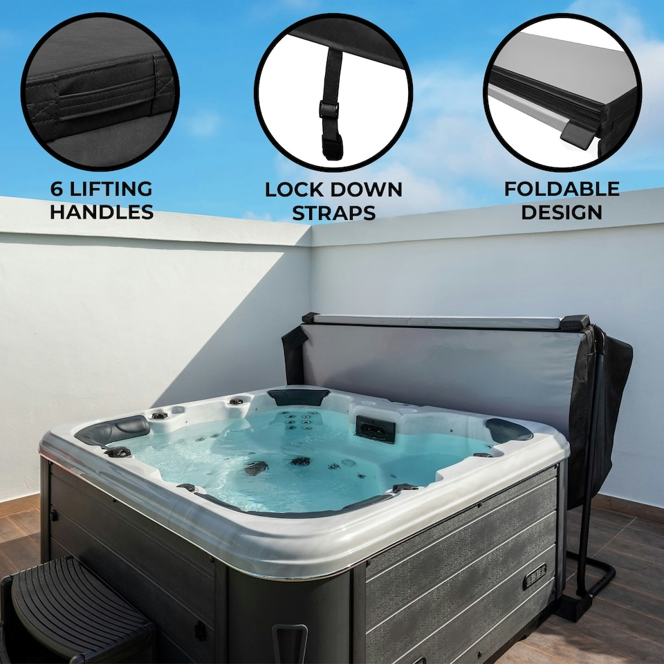 image 1 of 2.1m Hot Tub Spa Cover – Black Black