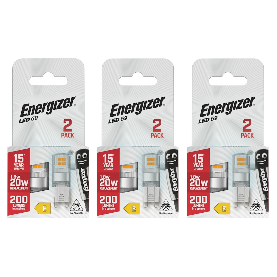 image 1 of Energizer LED G9 200lm 1.8W 6500K (Daylight) Light Bulb - Pack of 6