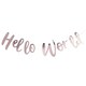 image 1 of Rose Gold Hello World Baby Arrival Foiled Cardboard Letter Banner 150cm