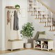 image 6 of VonHaus Hallway Shoe Storage Bench with Seat Cream