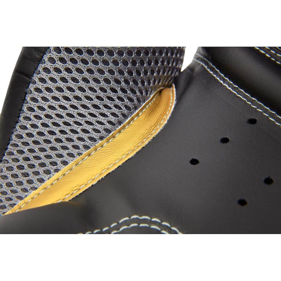 image 1 of Reebok 10oz Boxing Gloves Gold/Black — Synthetic Leather, Hook and Loop Straps | Black | Gold/Black | 10oz