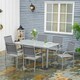 image 9 of Outsunny 7 Piece Garden Dining Set, Steel Outdoor Table and Chairs, Black