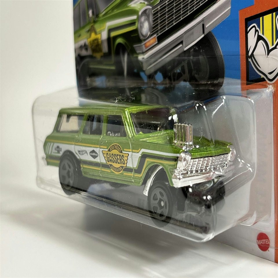 image 1 of Hot Wheels 1964 Nova Wagon Gasser Muscle Mania 1:64 Scale GHF17M522 B5