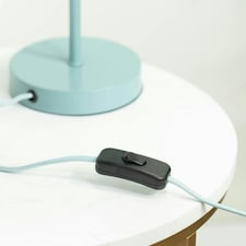 ValueLights Akira Blue Pleated Shade Side Table Lamp with LED Bulb
