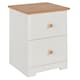 image 6 of Colorado 2 Drawer Bedside Cabinet Soft White Painted Finish with Oak Woodgrain Top, Bedroom Furniture | White | Soft White | 1
