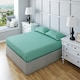 image 1 of Fitted Sheet Polycotton Plain Dyed Extra Deep 25cm Bed Linen Green | Mint | Double
