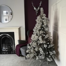 6ft (180cm) Premier Snow Fir Grey PVC Christmas Tree with 587 Cashmere Tips