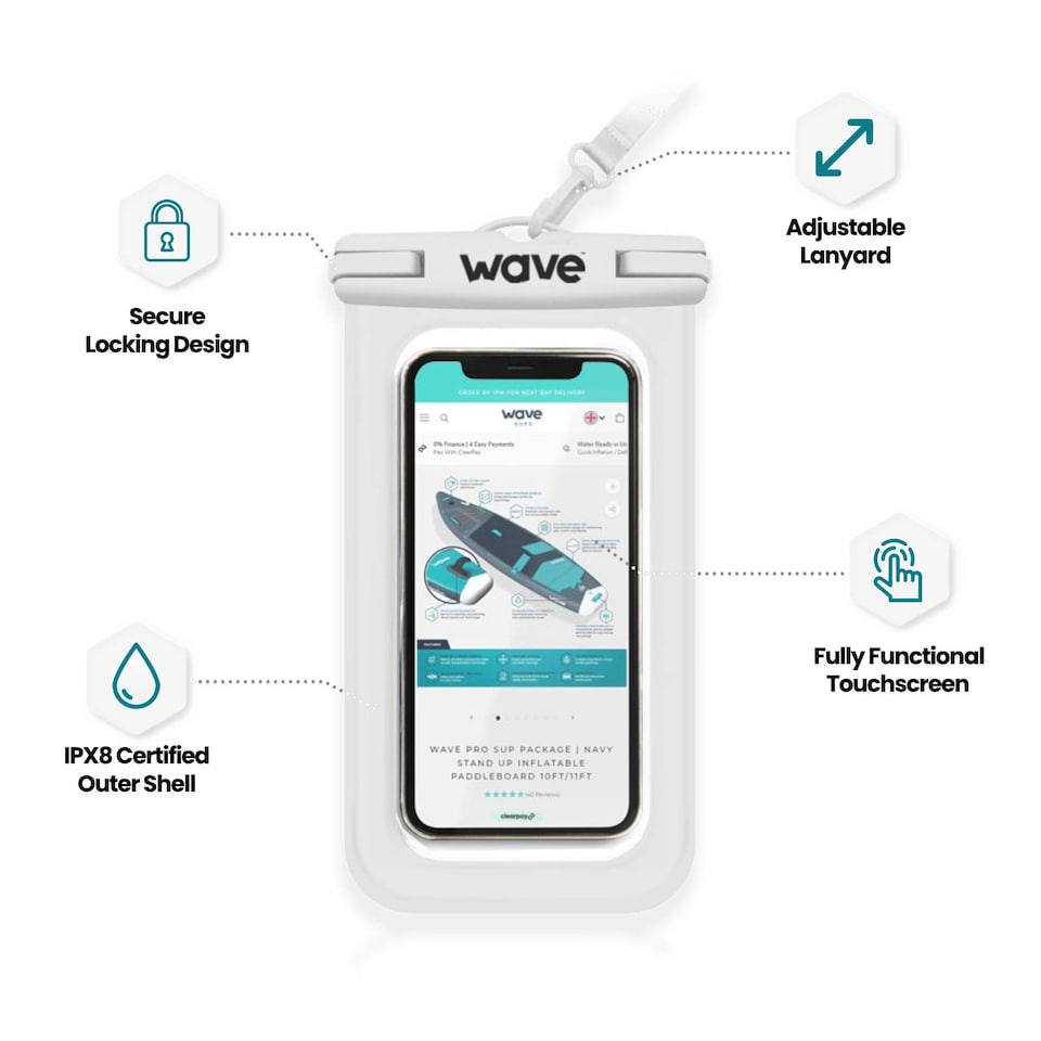 image 1 of Wave Waterproof Phone Cover, White