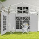 image 2 of Outsunny Gazebo Side Panels with Windows and Doors, for 3x3m or 3x6m Pop Up Gazebo, 2 Pack Sides Replacement, White