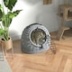 image 6 of Wicker Cat Basket W/ Mat Handle Kitten Pussy Enclosed Bed Portable - Grey