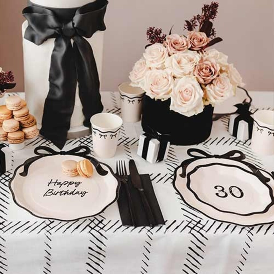 image 1 of Hello 30 Elegant Milestone Birthday Round Paper Plates 18cm - Pack of 6 | Multi