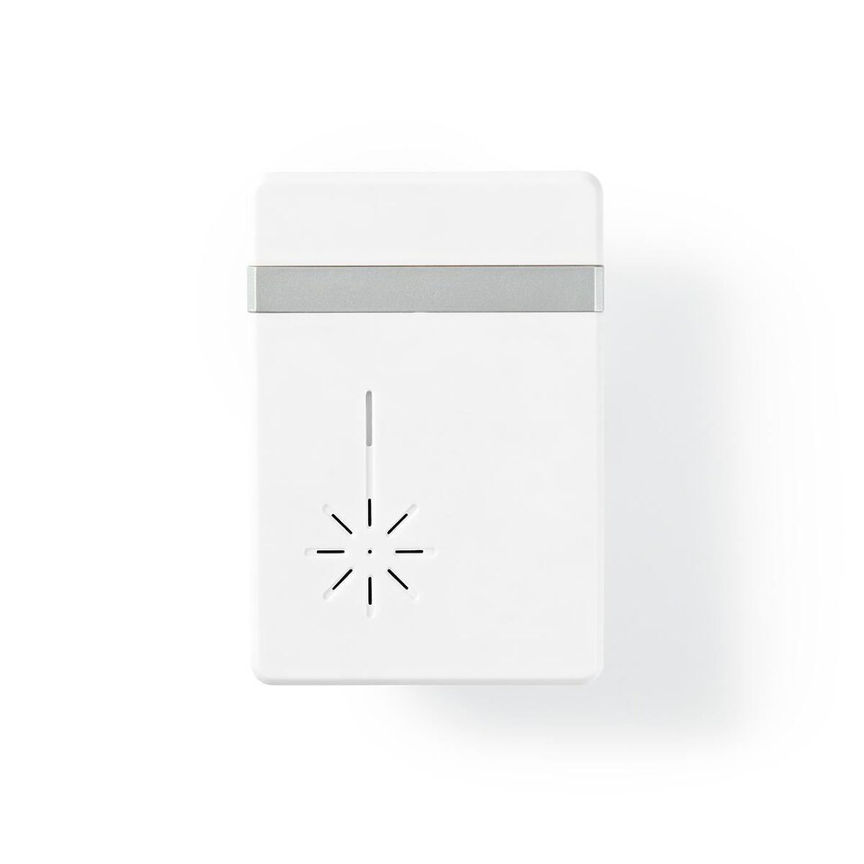 image 1 of Nedis Wireless Doorbell, Battery Powered Cordless Door Chime Kit with 300m Range, 36 Chimes, Blue LED and 80dB Volume - White