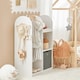 image 3 of SoBuy Kids Wardrobe with Hanging Rail, Storage Box & 3 Hooks, White, 38.2x13.8x42.5 inches, 22.5 kg - KMB40-W