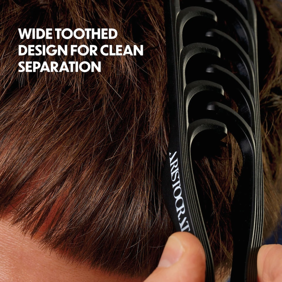 image 1 of Aristocrat Texture Comb - Wide-Toothed Black Styling Comb