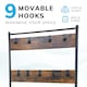image 7 of House of Home Coat Rack Stand with Shoe Storage Bench 9 Hooks Rustic Brown Entrance Hall | Brown | Rustic Brown