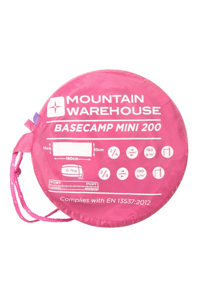 image 1 of Mountain Warehouse Basecamp 200 Kids Sleeping Bag Insulated 1-2 Season Camping Bed