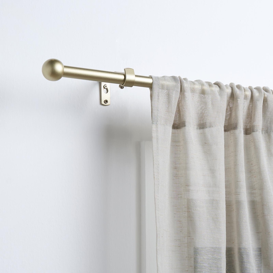 image 1 of OHS Curtain Pole Extendable 16mm Metal Finnials Ball End Rod 70-120cm | Bronze