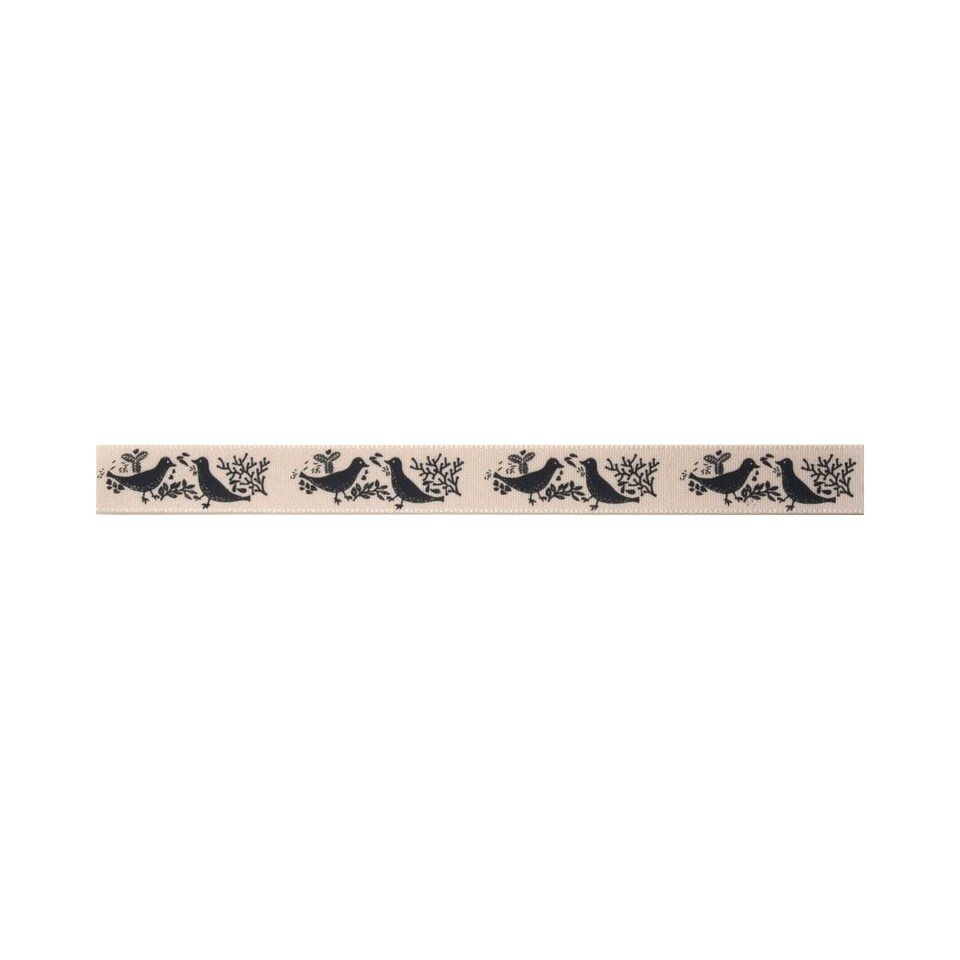 Berisfords Graphite  15mm Turtle Dove Ribbon for Dressmaking - per metre