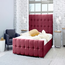 Capri Plush Superking Bed Frame - Maroon