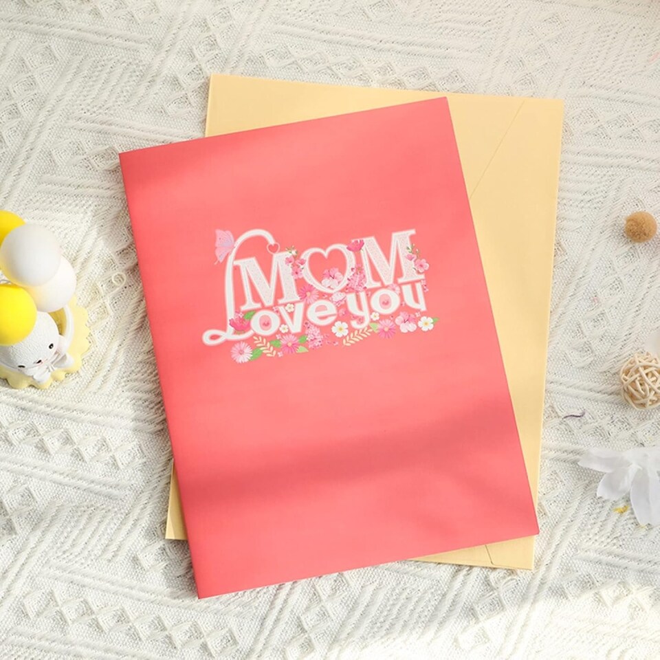 image 1 of MOM Love You 3D Pop Up Greeting Card - Mother's Day Birthday
