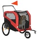 image 1 of PawHut 2 in 1 Dog Bike Trailer Pet Stroller for Large Dogs W/ Hitch - Red