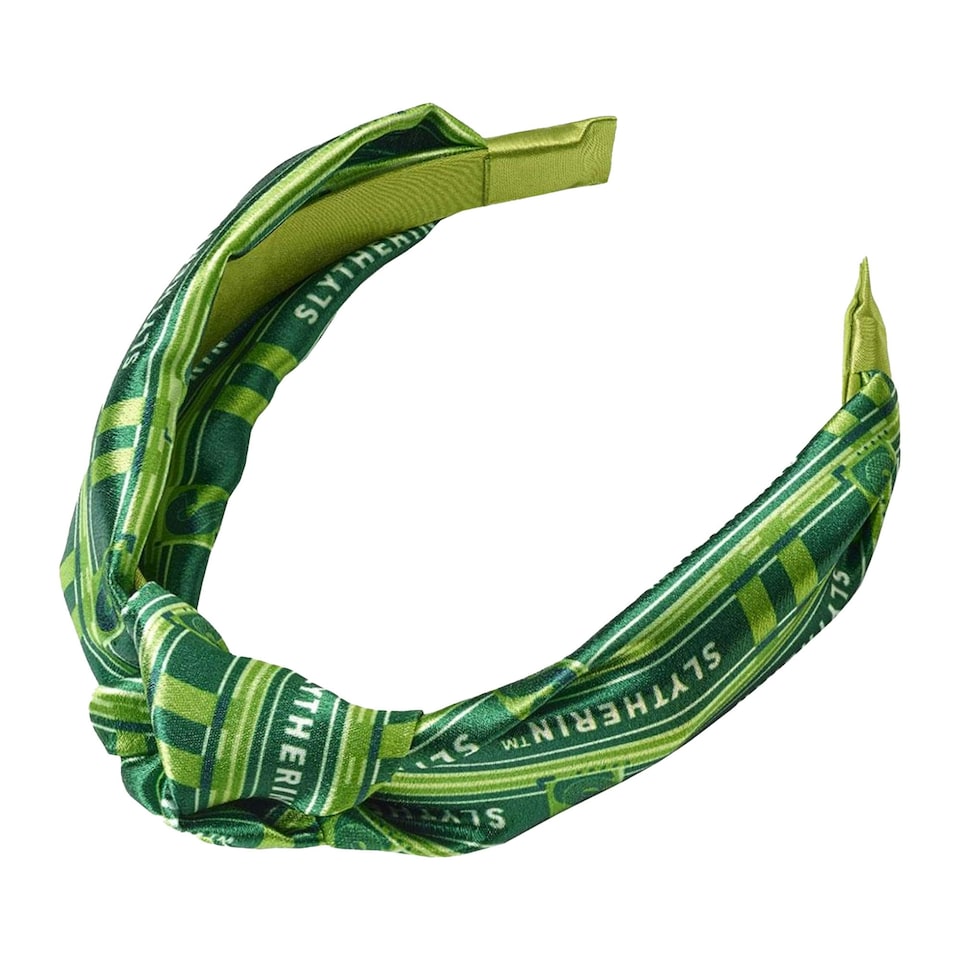 image 1 of Harry Potter Slytherin Knotted Headband - Green/White - One Size Green