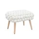 image 1 of Cushla Bubbly Velvet Small Footstool - Cream