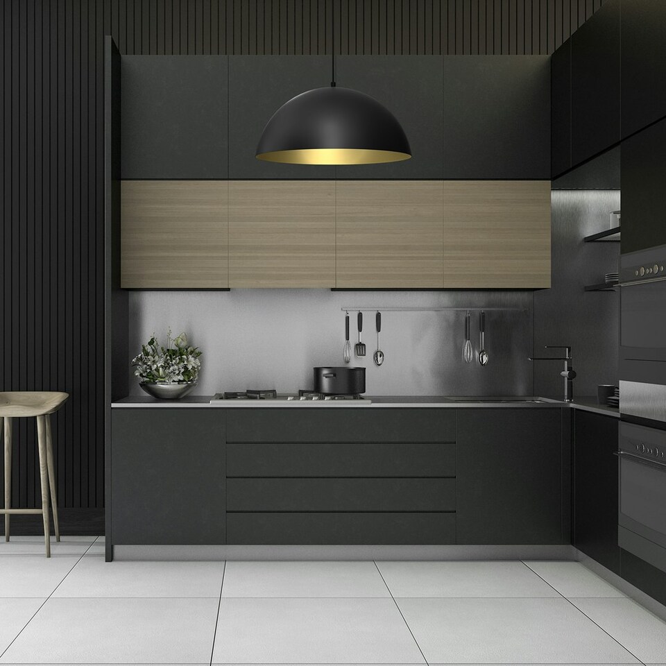 image 1 of Milagro Pendant Lamp Beta Black/Gold 1XE27 45cm