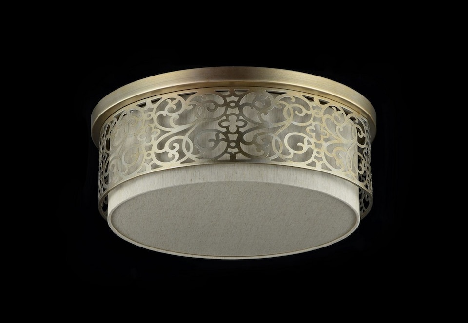image 1 of Venera Semi Flush Cylindrical Ceiling Lamp Brass, 5 Light, E27