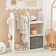 image 4 of SoBuy Kids Wardrobe with Hanging Rail, Storage Box & 3 Hooks, White, 38.2x13.8x42.5 inches, 22.5 kg - KMB40-W