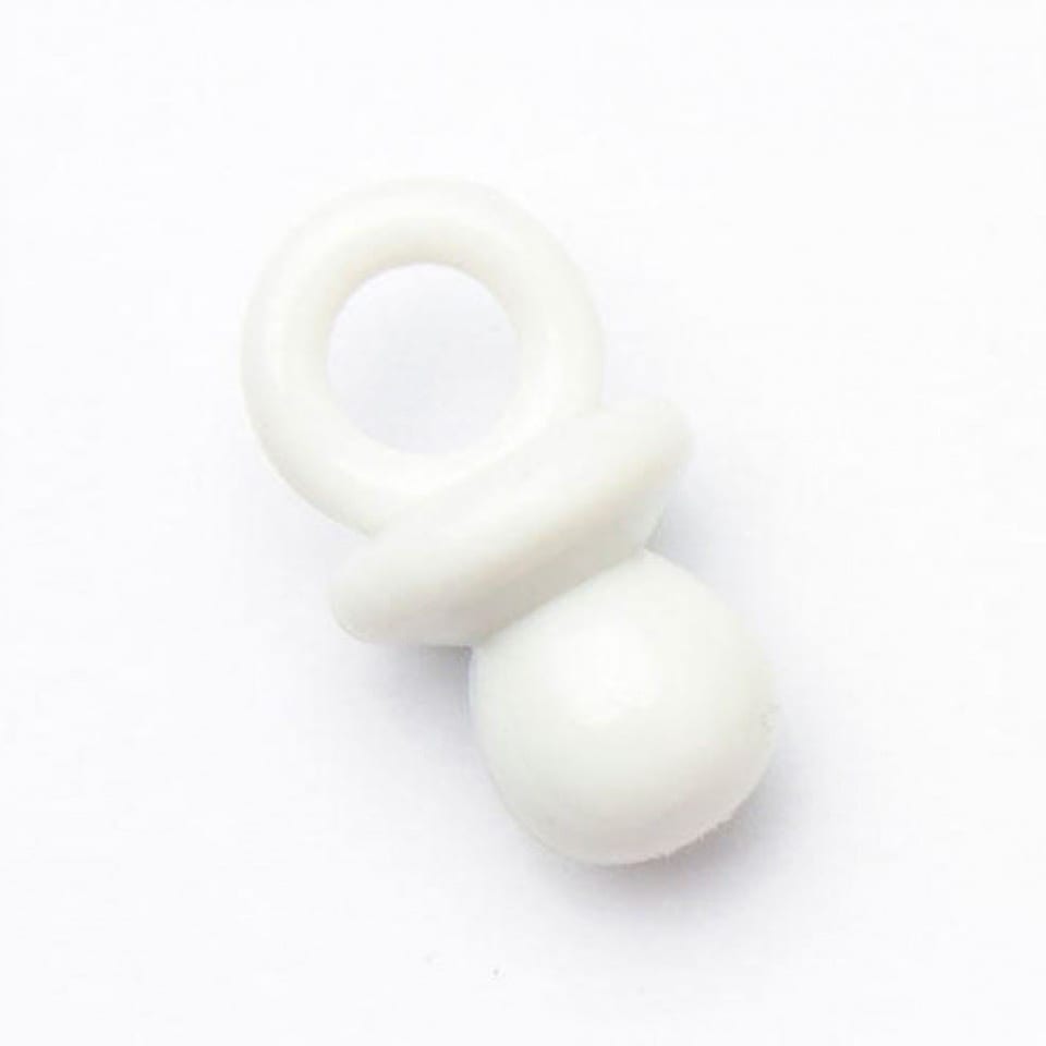 Minerva White Baby Dummy Buttons for Dressmaking - 20mm - per value pack of 100