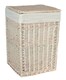 image 2 of Set of 2 Square White Wash Wicker Laundry Basket | White | White