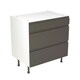 image 1 of 3 Drawer Base Unit 800mm w/ J-Pull Cabinet Door - Super Gloss Graphite Grey | Super Gloss Graphite