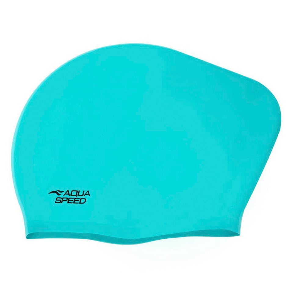 image 1 of Ladies Long Hair Swimming Cap | Extra Space Soft Silicone Comfy Fit Swim Cap | Blue | Light Blue | One Size | 1