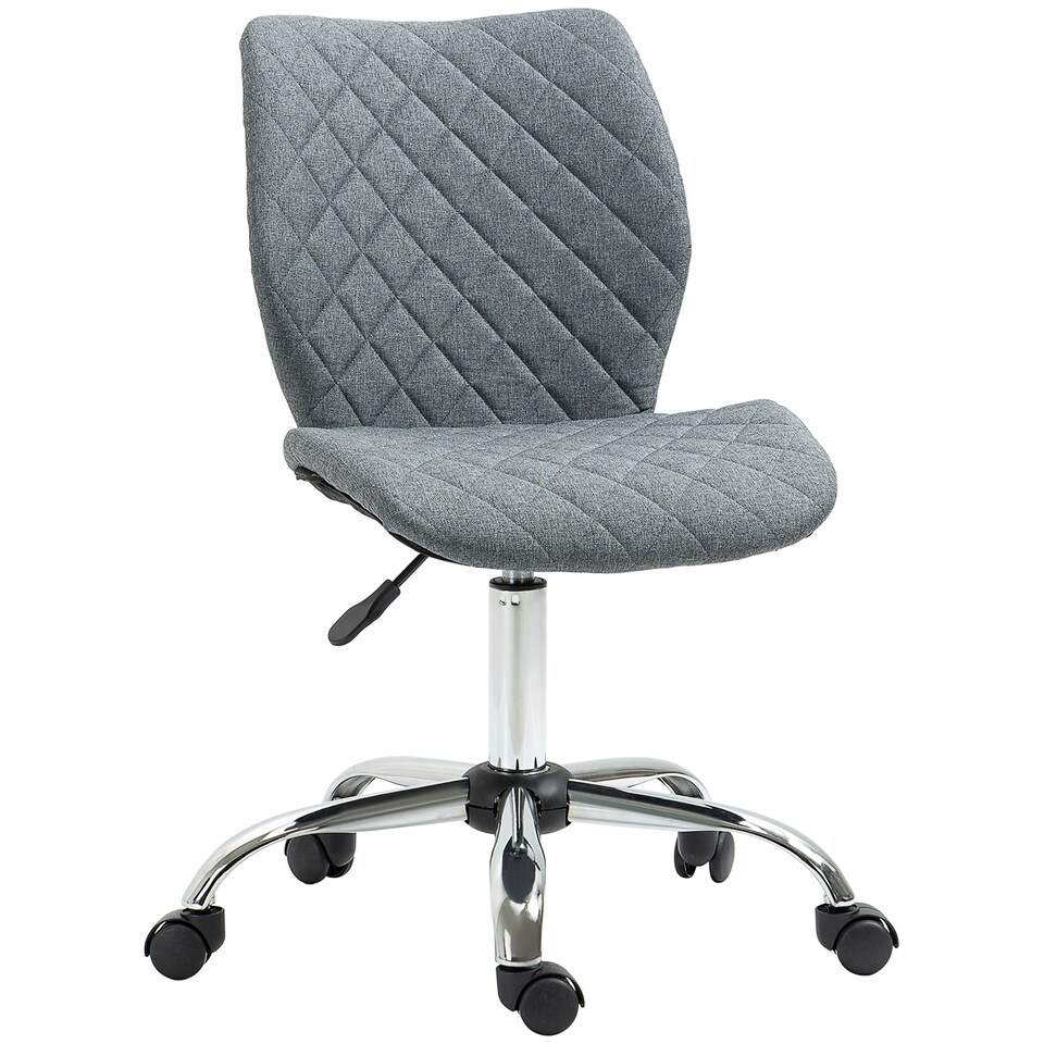 image 1 of Vinsetto 360° Swivel Office Chair Mid Back Computer Chair with Wheels, Grey