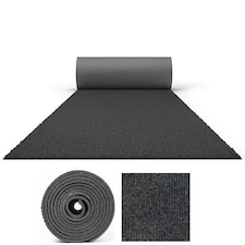 2 Metre Wide Exhibition Quality Ribbed Heavy Duty Anthracite Grey Carpet Runner