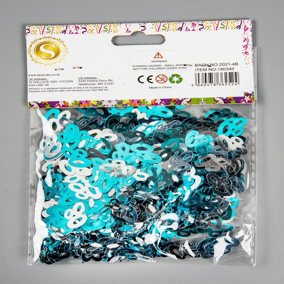image 1 of 2 x 14g 80th Blue Happy Birthday Confetti