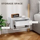 image 5 of HOMCOM Floating Nightstands Set of 2, Bedside Table w/ Drawer and Open Shelf | White