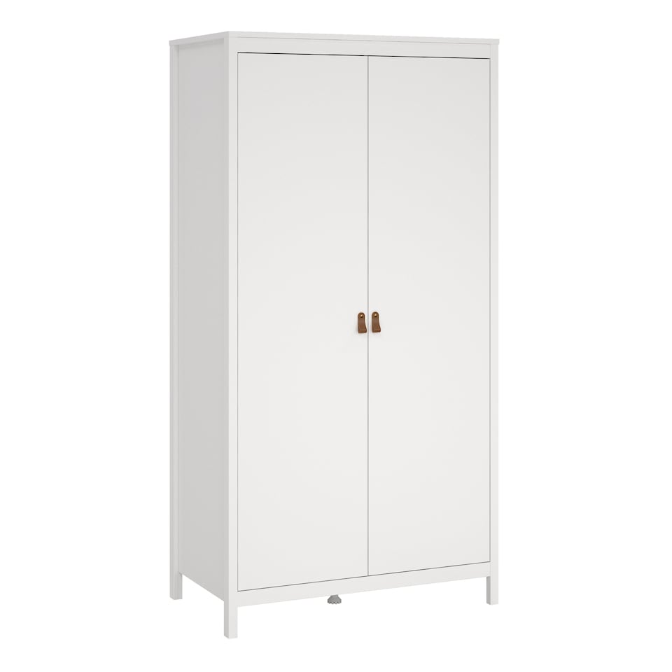 image 1 of Barcelona Wardrobe with 2 Doors in White