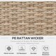 image 2 of Outsunny 4Pcs Rattan Sofa Set Garden Furniture Set with Armrest Cushions Beige