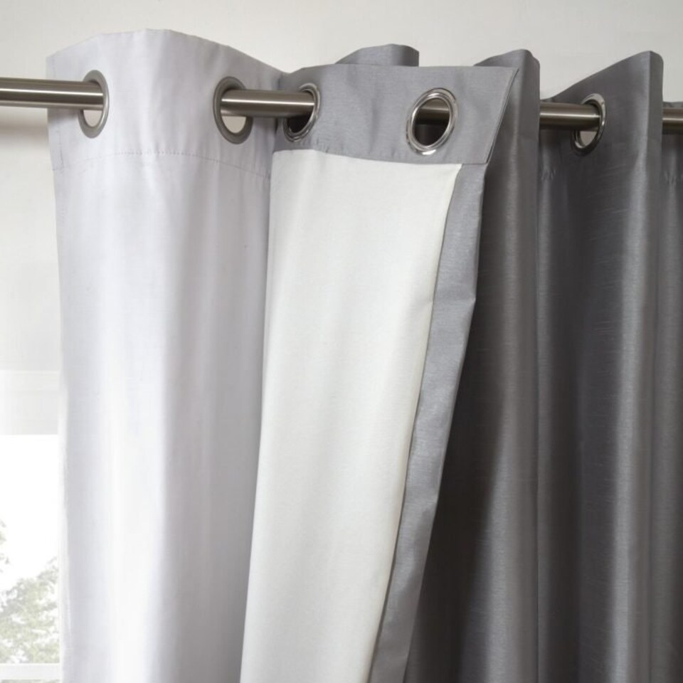 image 1 of Eyelet Blackout Curtain Lining 116cm x 175cm White White | White