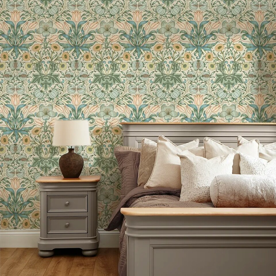 image 1 of Pomegranate Grove Wallpaper in Cream Multi