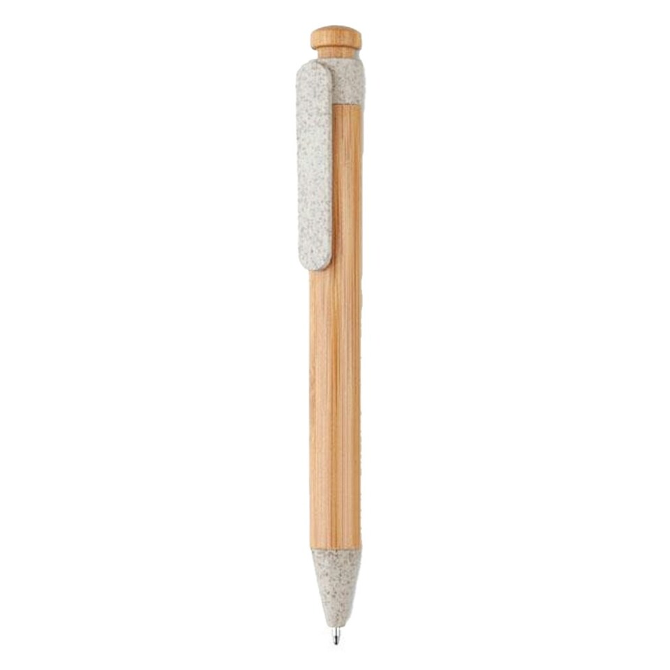 image 1 of MidOcean Toyama Bamboo & Wheat Straw Ballpoint Pen - Beige - 14cm x 1.2cm