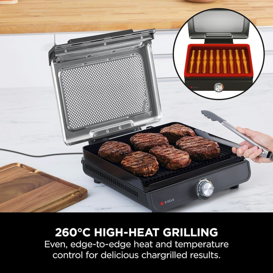 image 1 of Ninja Sizzle Low Smoke Indoor Grill & Flat Plate GR101UK