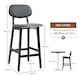 image 7 of HOMCOM Breakfast Bar stools Set of 2 with PU Leather Cover, Wood Legs, Dark Grey