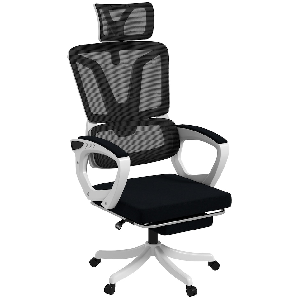 image 1 of Vinsetto Mesh Office Chair for Home with Lumbar Support, Footrest