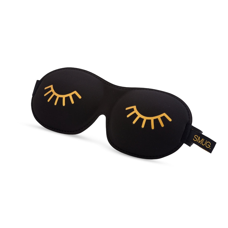 image 1 of SMUG Contoured 3D Blackout Sleep Mask - Wink Print, Black