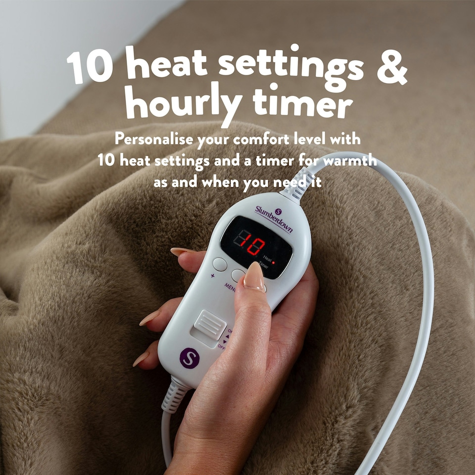 image 1 of Slumberdown Elegantly Warm Luxury Heated Throw | Brown