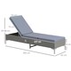 image 7 of Outsunny Patio Rattan Sun Lounger Garden Wicker Backrest Adjustable Sun Lounger